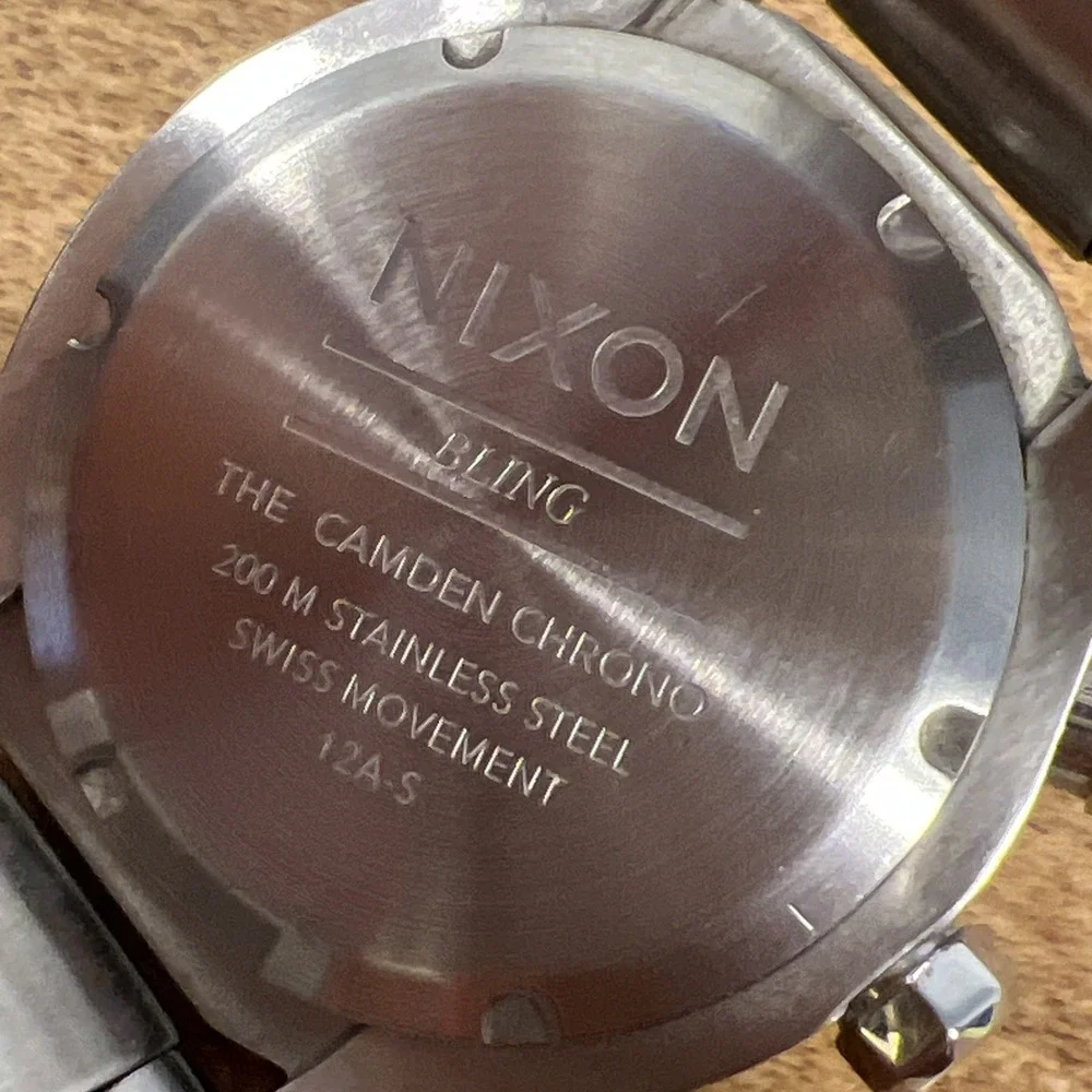 NIXON Bling The Camden Chrono 12A-S Swiss‎ Movement Watch - Needs Battery